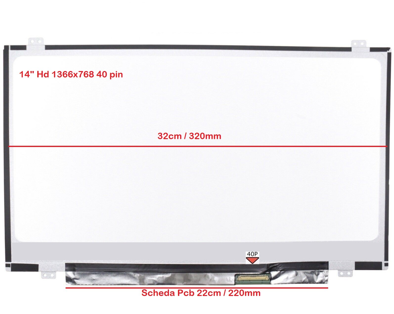 DISPLAY SCHERMO LCD Lenovo THINKPAD T430U 3352 14.0  LED Slim 1366x768 40 pin