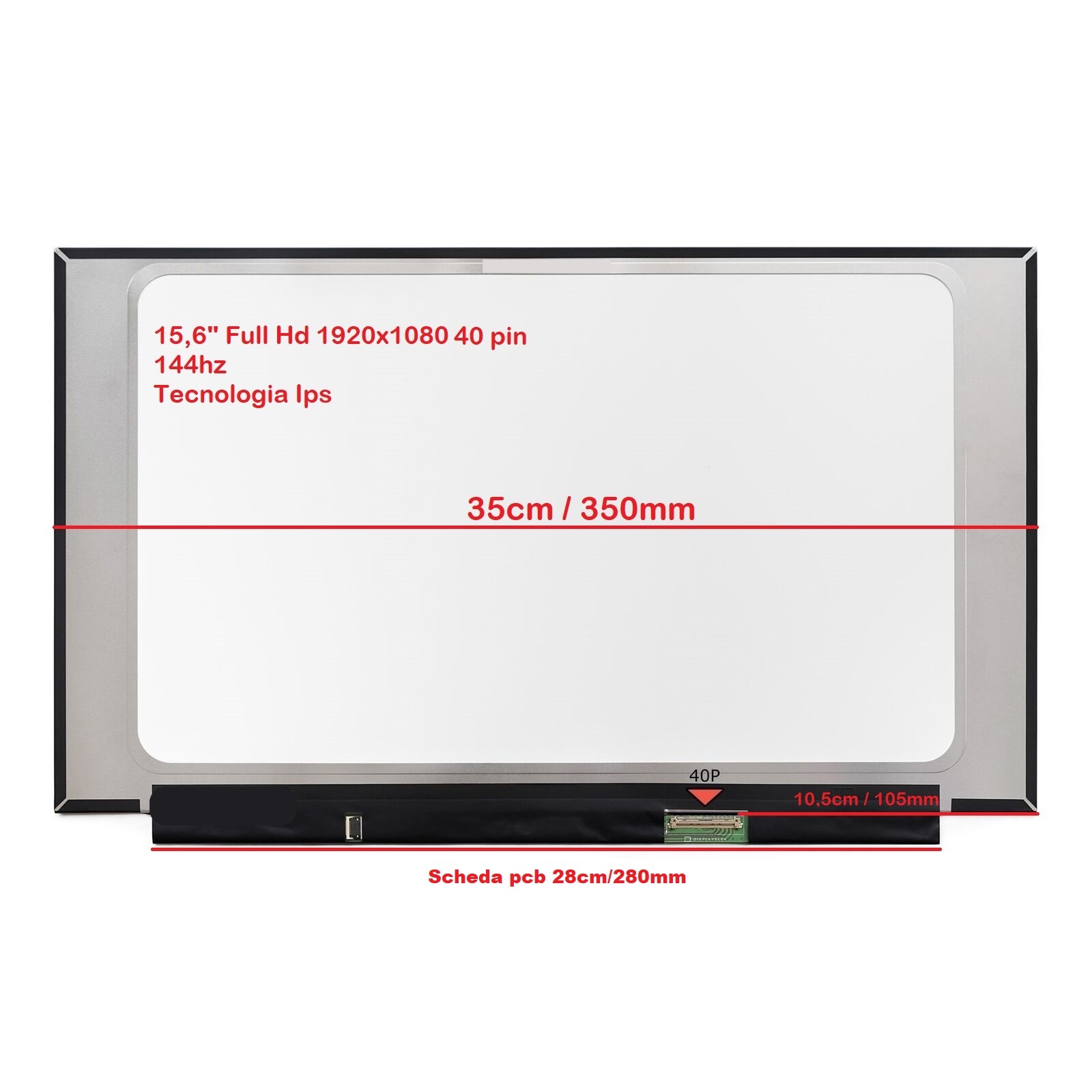 DISPLAY SCHERMO LCD MSI CYBORG 15 A13VE SERIES FHD IPS 144Hz LED Slim 1920x1080 