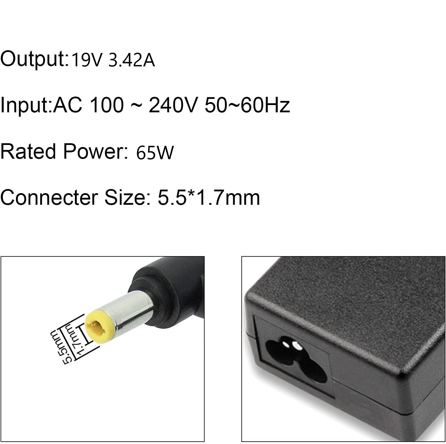 Alimentatore caricabatteria ACER ASPIRE  5920, 5930, 6530, 6920, 6930, 6935, 7100, 7103, 7520, 7540, 7551, 7730, 7735, 7736
