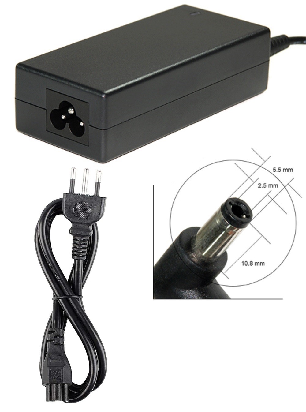 Alimentatore caricabatteria Toshiba A80 A85 A105 A200 A300 A350 A660 C670 L100 L300 L350 L350D L450 L500 L505 L550 L555 L650 L40